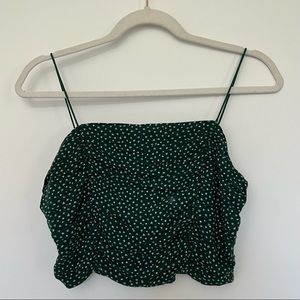 Green Floral Tank Top Ruched From PacSun